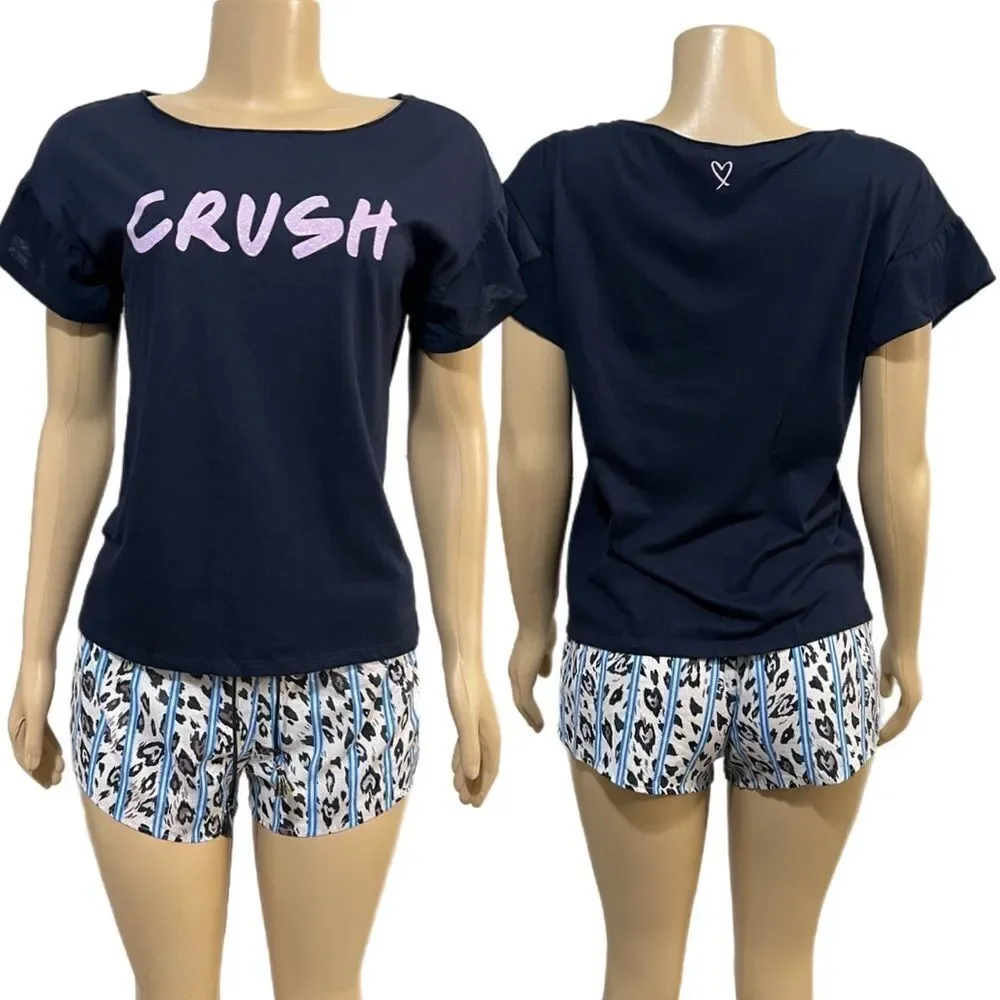 Victorias Secret Soft Cotton short sleeve top & drawstring shorts pajama set XS
